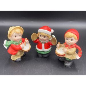 Vintage Homco Christmas Figures Set of 3 Drums Cymbals Figurines Holiday Decor